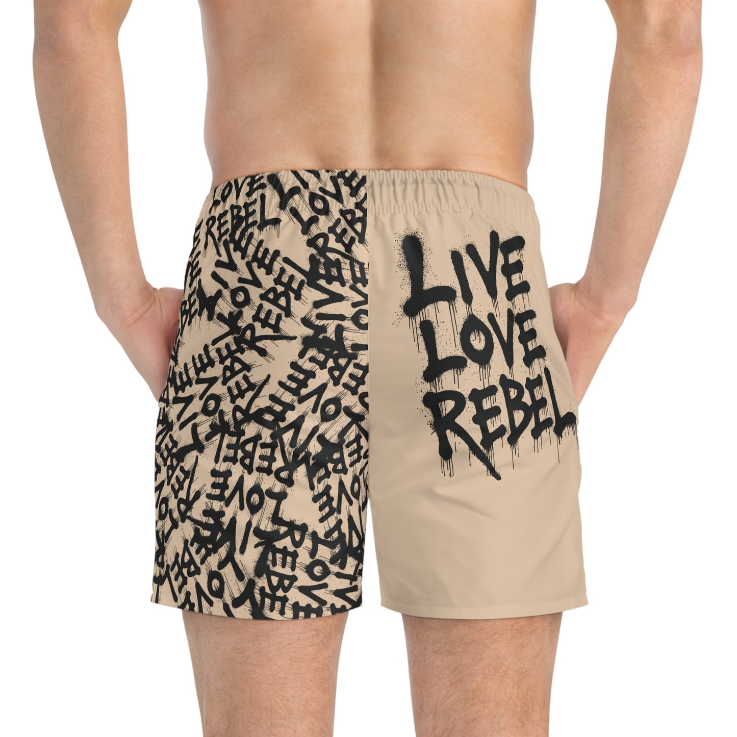 'Live Love Rebel' - Stylish Swim Trunks