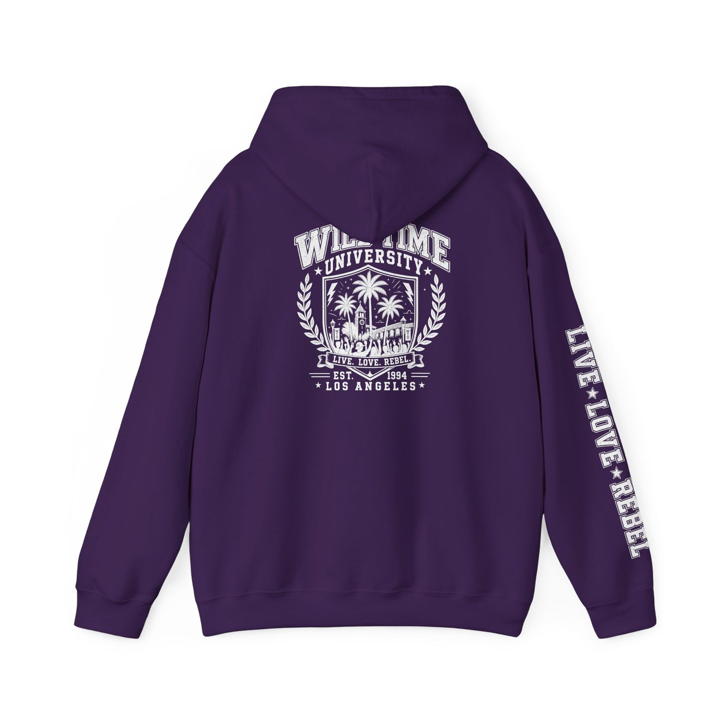 Wild Time™ University Unisex Hoodie - College Inspired Graphic Sweatshirt for the Rebel at Heart