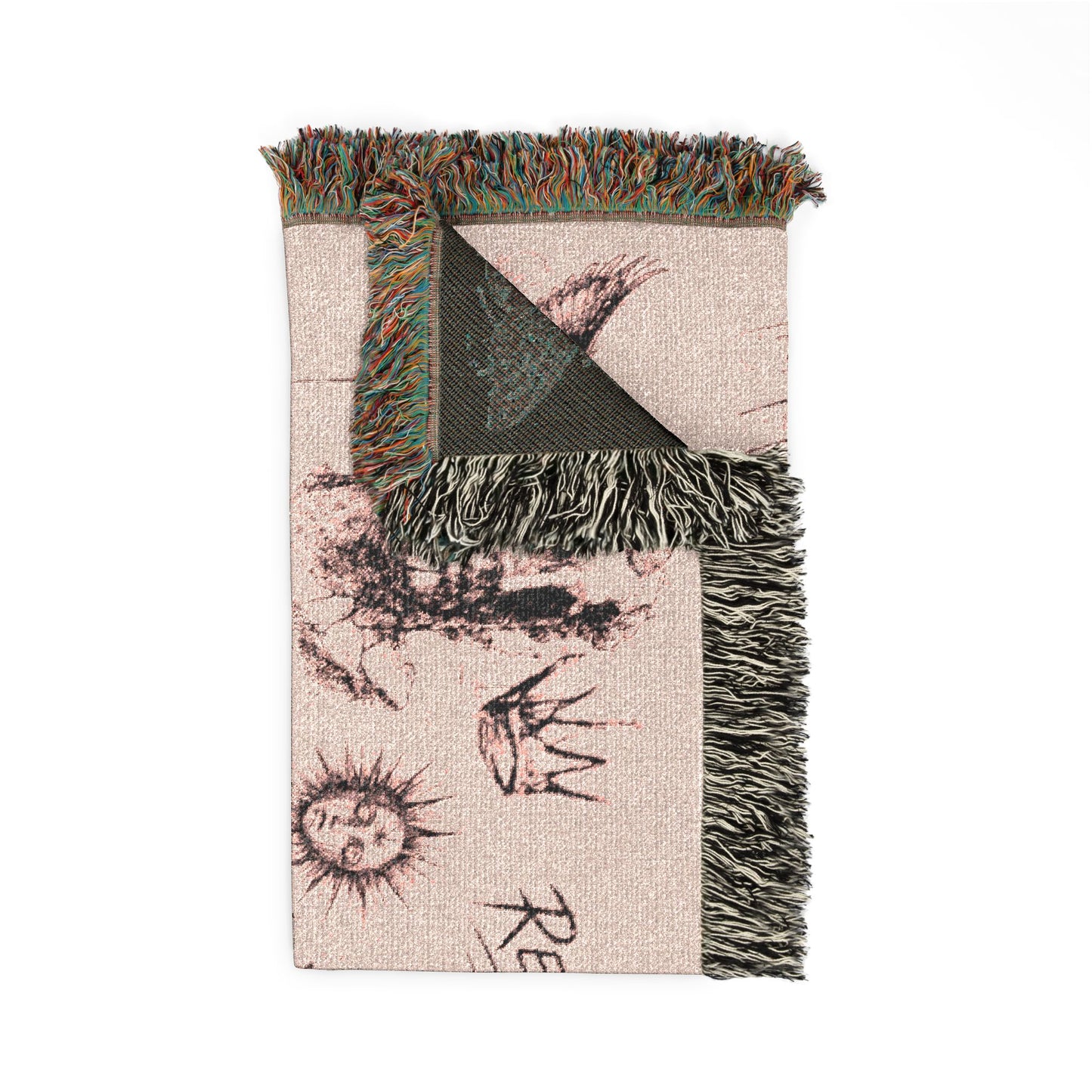 Rebel Sketch Woven Blanket - Cozy Art for the Bold Soul