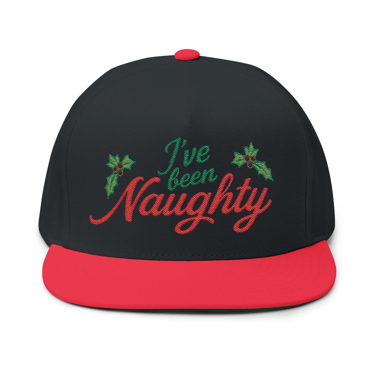 Custom Name Personalized : "I've Been Naughty" Flat Bill Holiday Cap