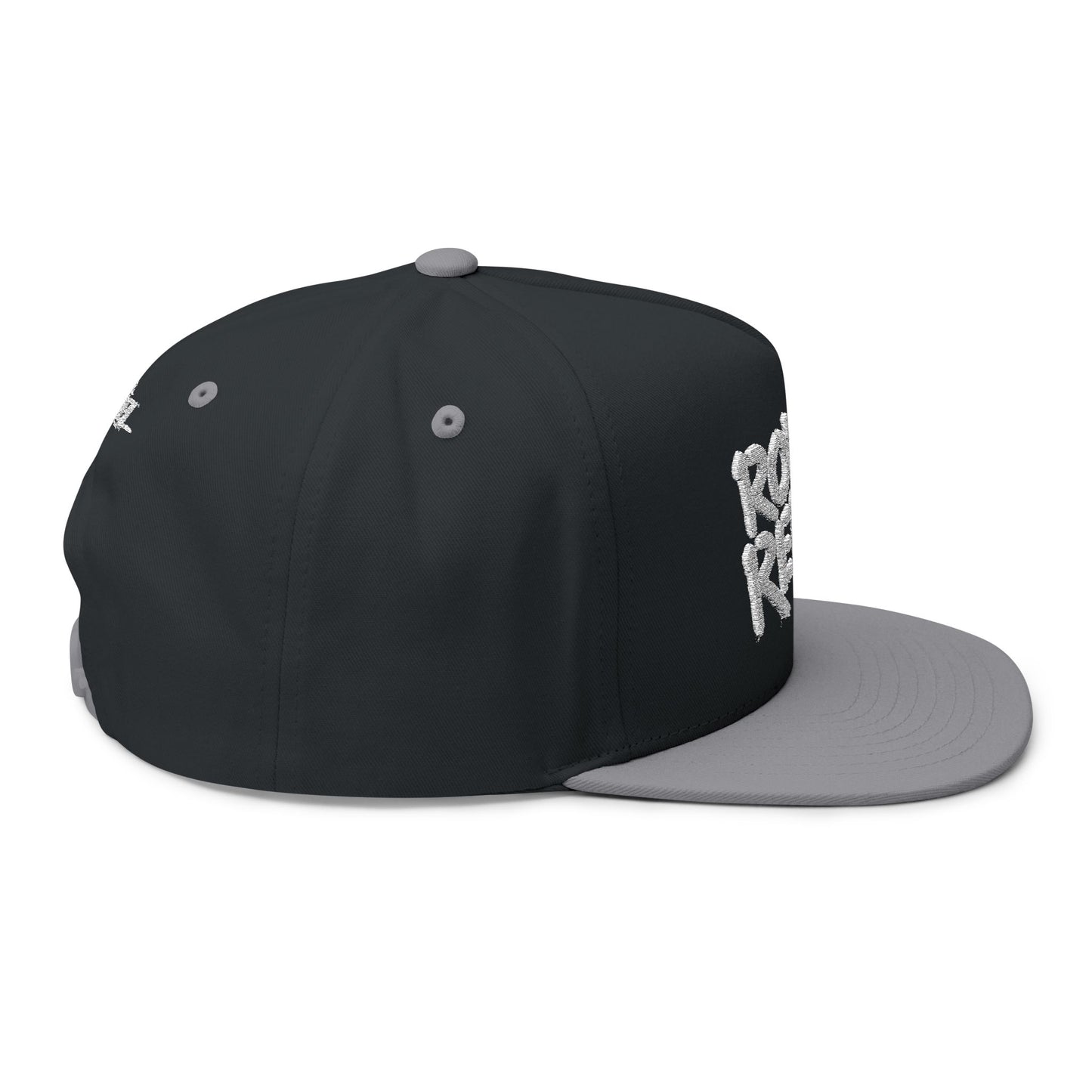 Royal Rebel® Embroidered Flat Bill Cap - Trendy Streetwear Hat for Fashion Enthusiasts