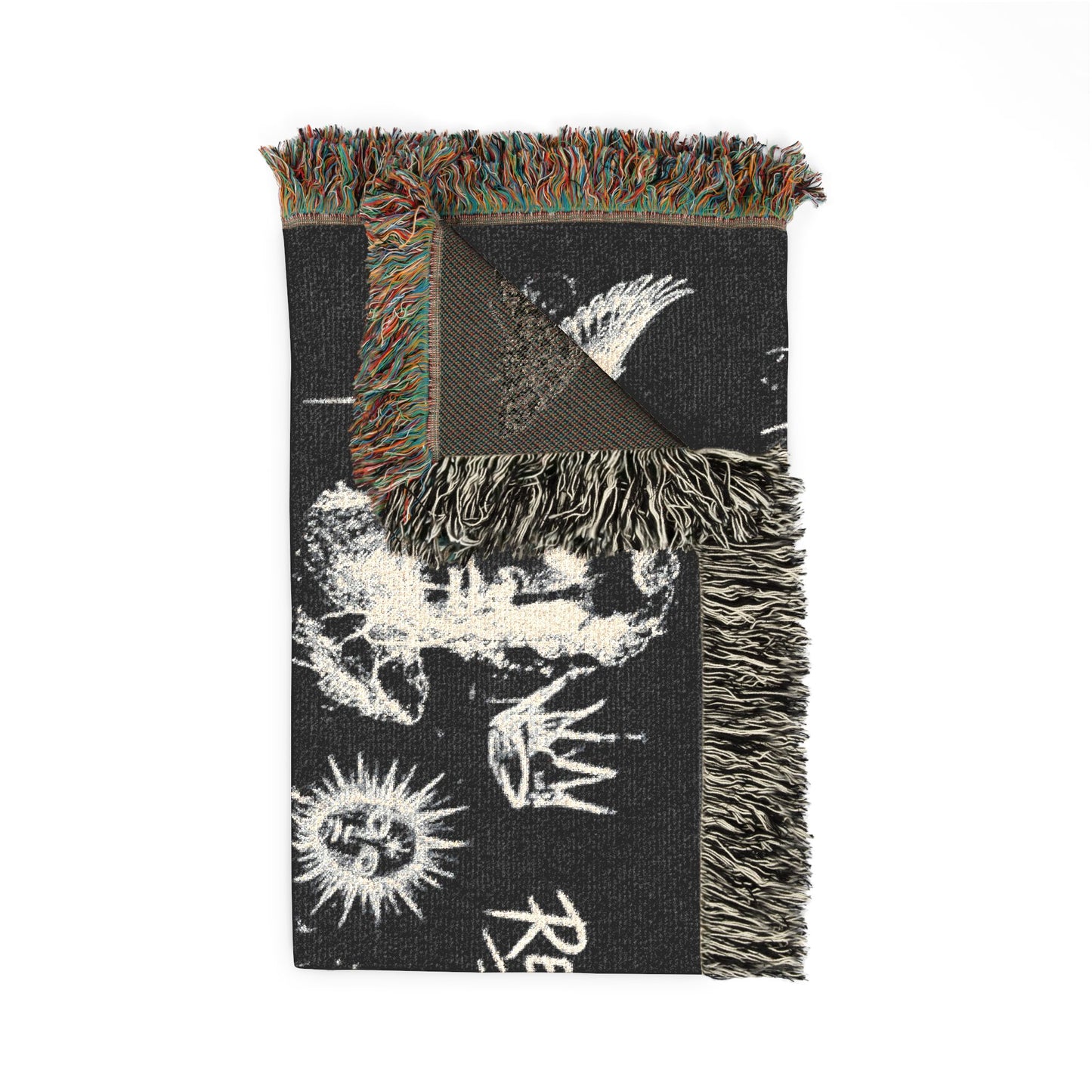 Rebel Sketch Woven Blanket - Cozy Art for the Bold Soul