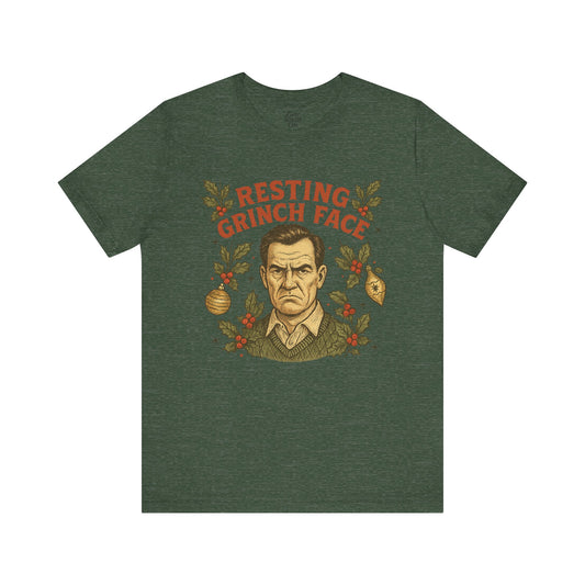 Resting Grinch Face - Holiday Guy - Unisex Jersey Tee