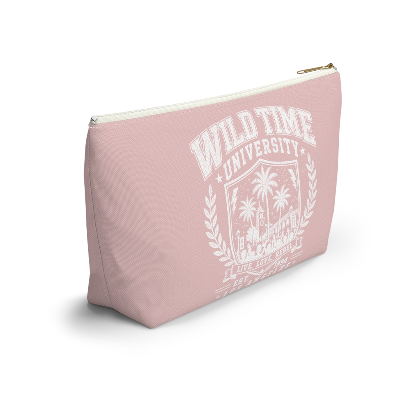 Wild Time™ University Pink Accessory Pouch - Cosmetic & Travel Zip Bag