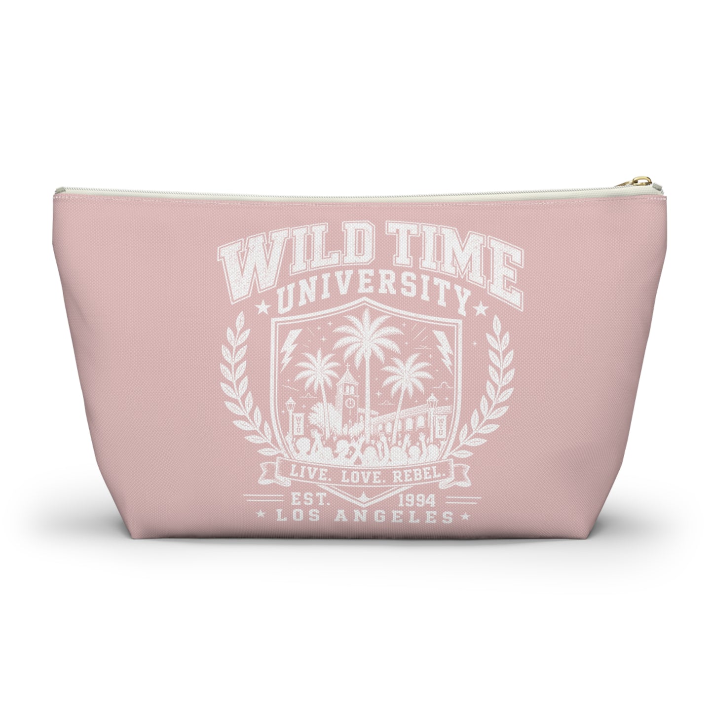 Wild Time™ University Pink Accessory Pouch - Cosmetic & Travel Zip Bag
