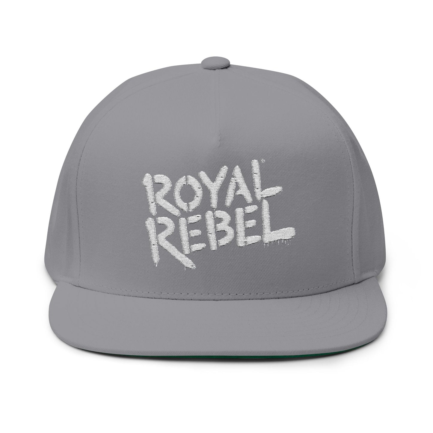 Royal Rebel® Embroidered Flat Bill Cap - Trendy Streetwear Hat for Fashion Enthusiasts