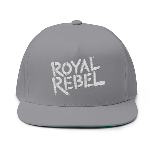 Royal Rebel® Embroidered Flat Bill Cap - Trendy Streetwear Hat for Fashion Enthusiasts