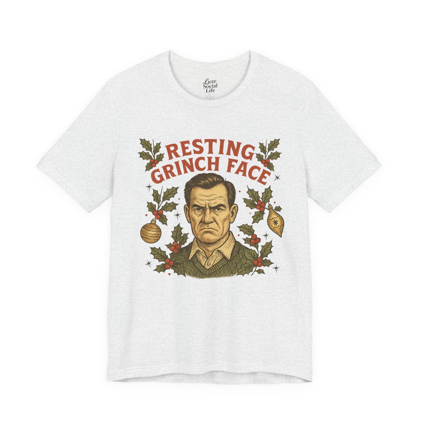 Resting Grinch Face - Holiday Guy - Unisex Jersey Tee
