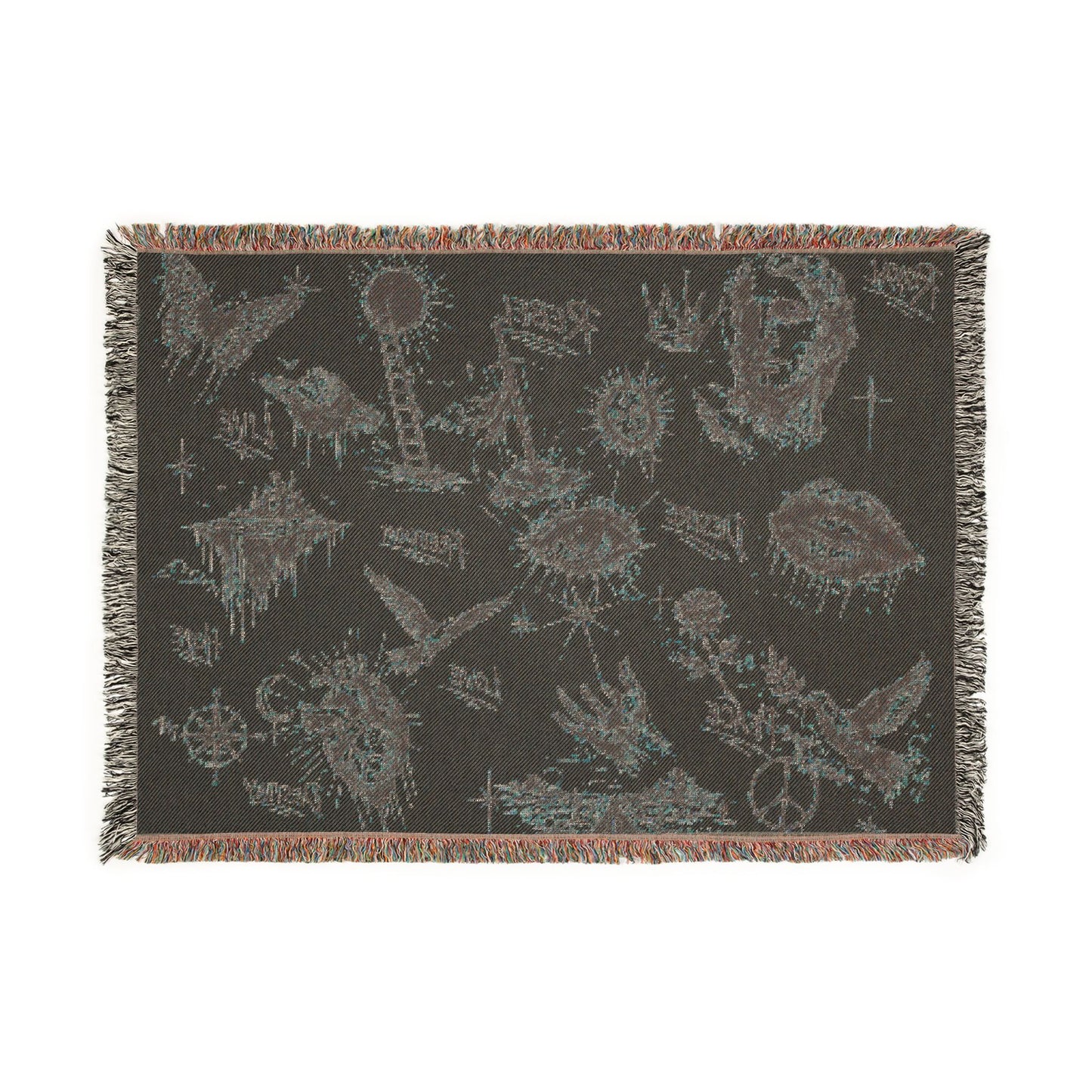 Rebel Sketch Woven Blanket - Cozy Art for the Bold Soul