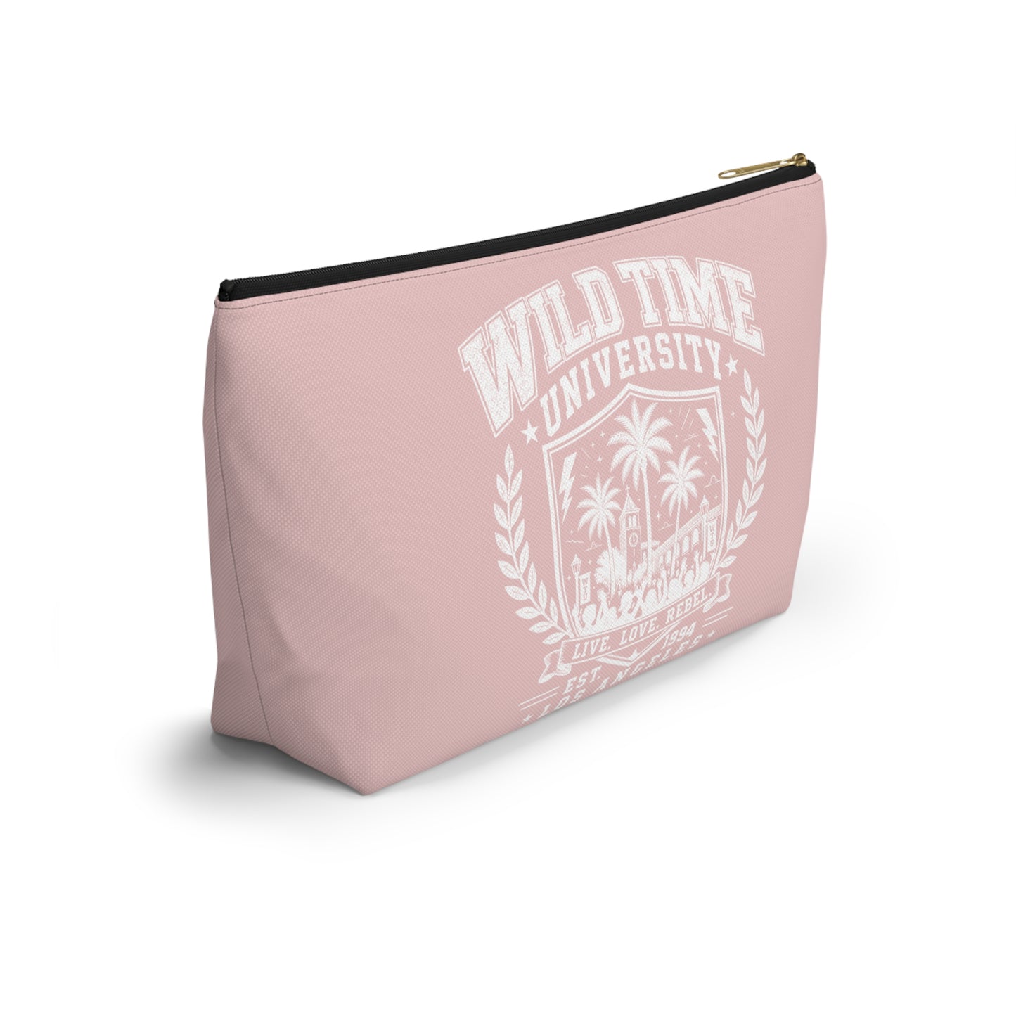Wild Time™ University Pink Accessory Pouch - Cosmetic & Travel Zip Bag