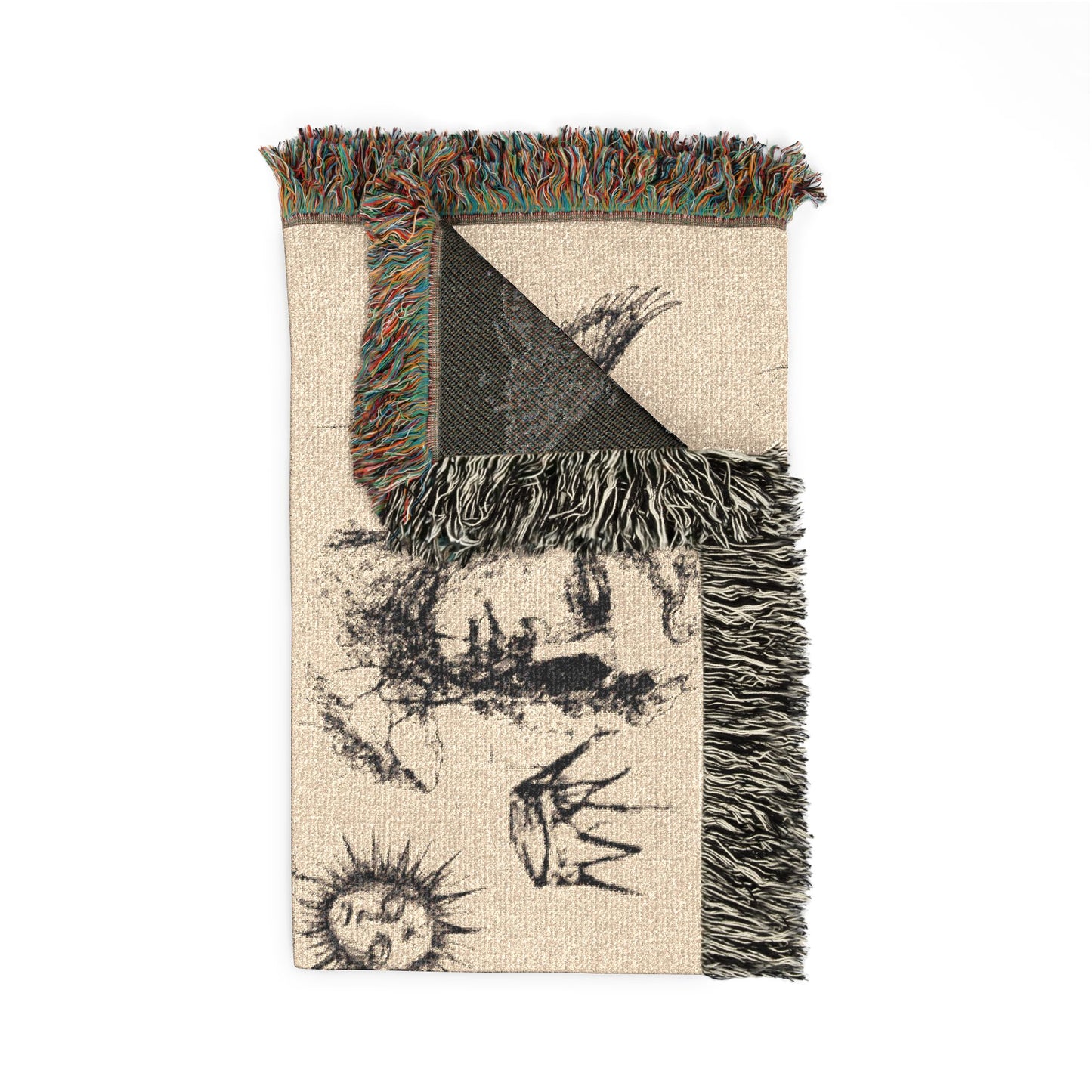 Rebel Sketch Woven Blanket - Cozy Art for the Bold Soul