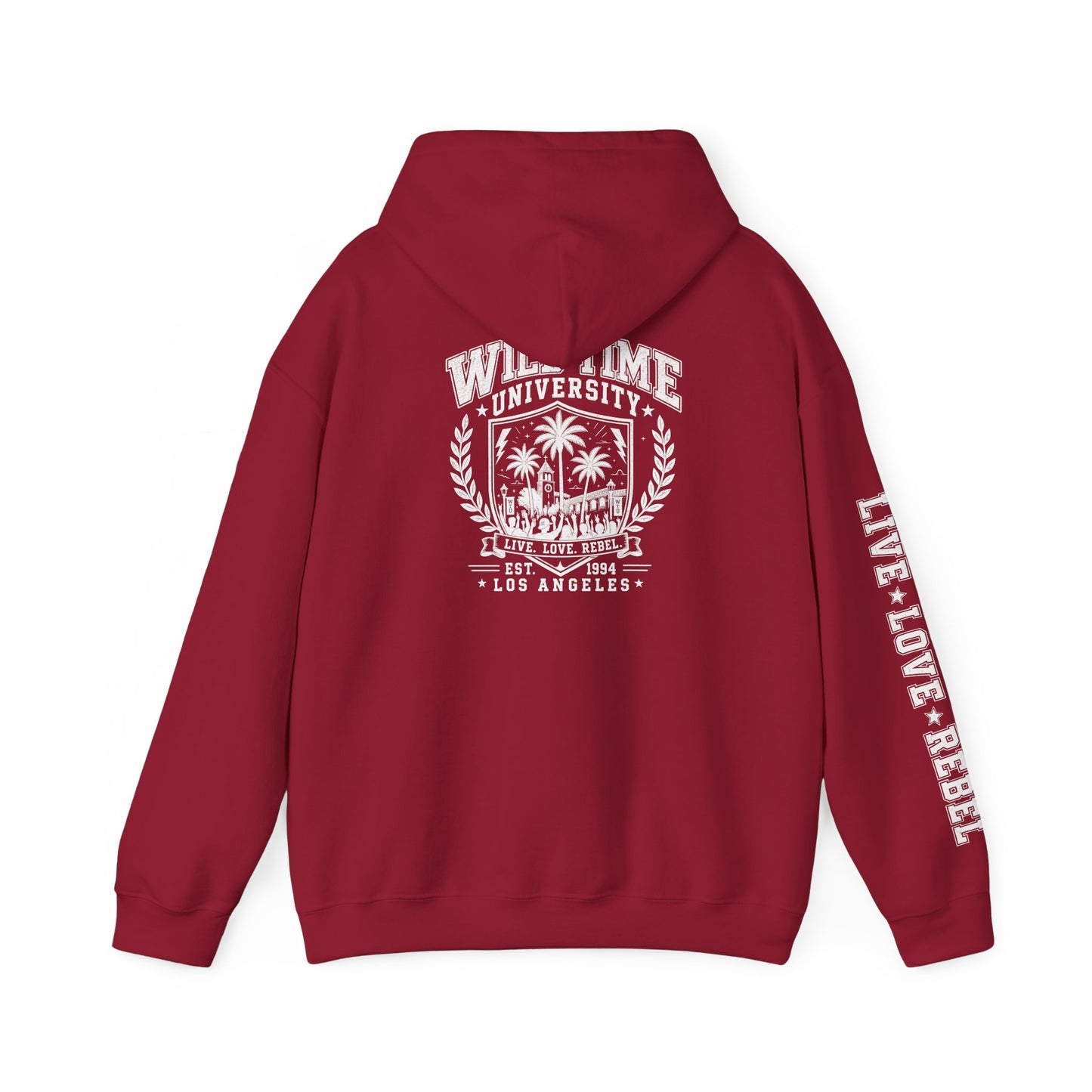Wild Time™ University Unisex Hoodie - College Inspired Graphic Sweatshirt for the Rebel at Heart