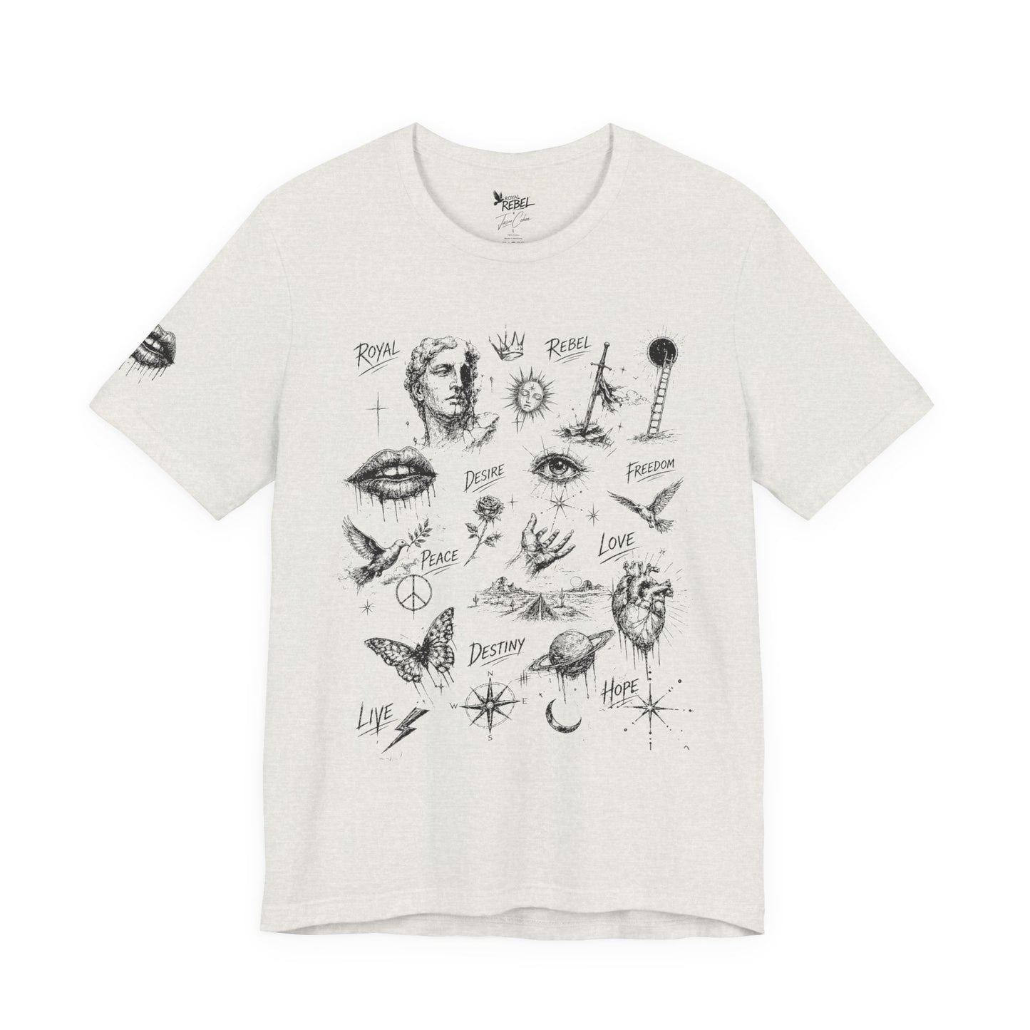 Rebel Sketch Tee - Edgy Unisex Jersey Tee for Rebel Minds