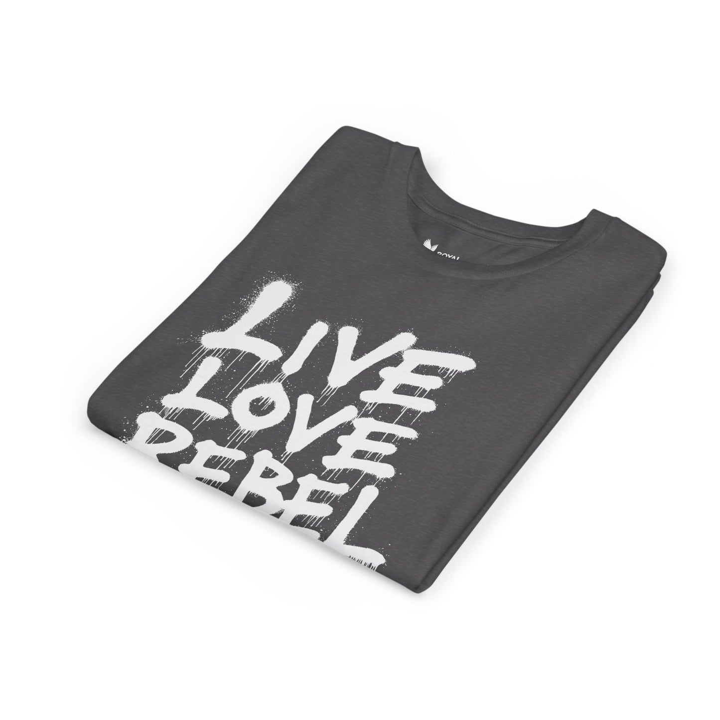 Live Love Rebel Youth Tee — Kids' Graphic Spray Paint Design