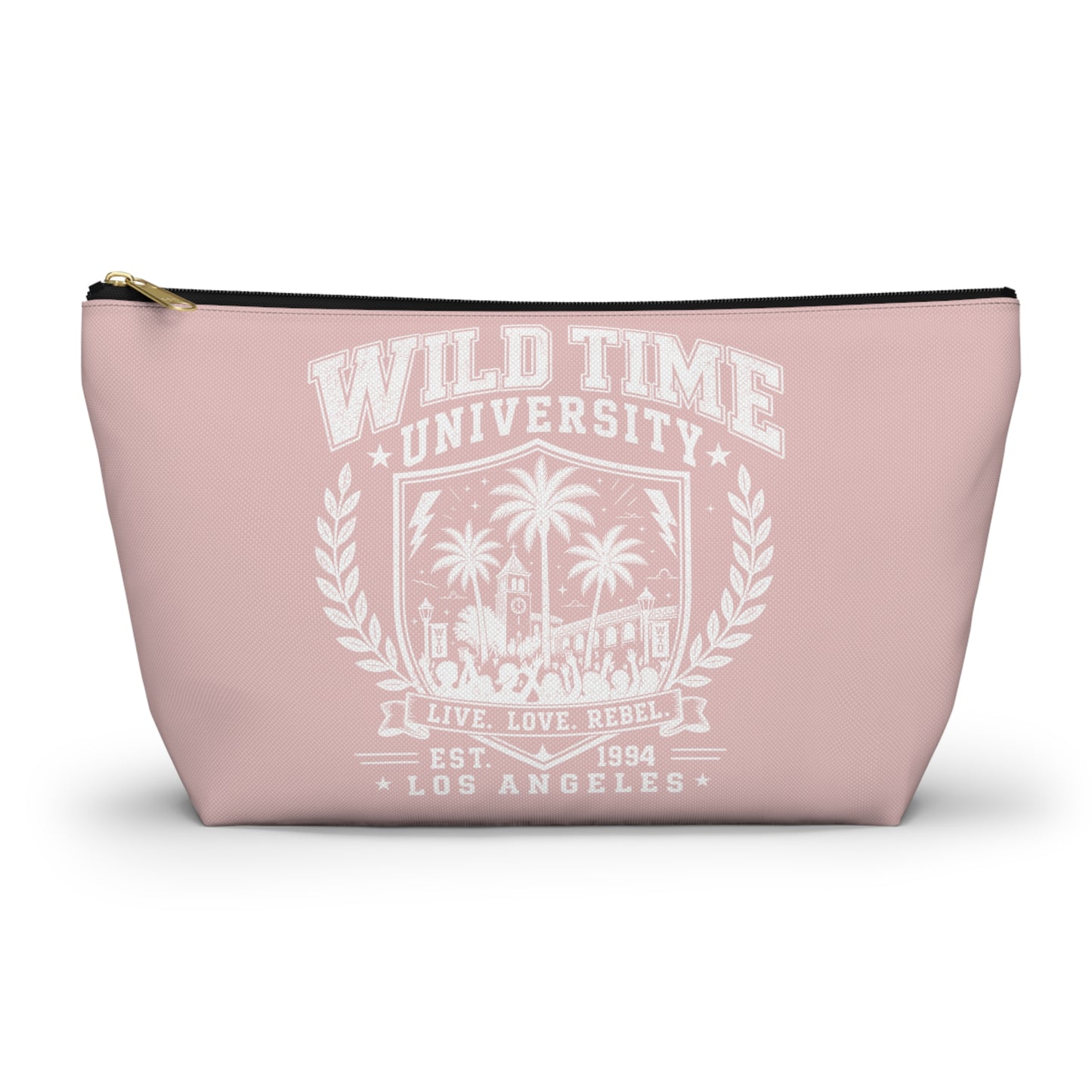 Wild Time™ University Pink Accessory Pouch - Cosmetic & Travel Zip Bag