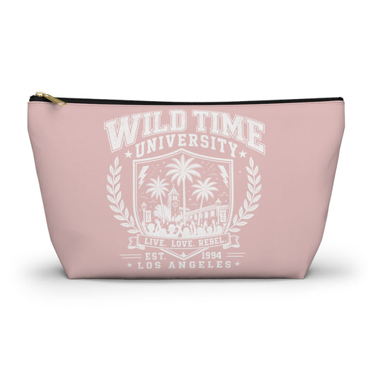 Wild Time™ University Pink Accessory Pouch - Cosmetic & Travel Zip Bag