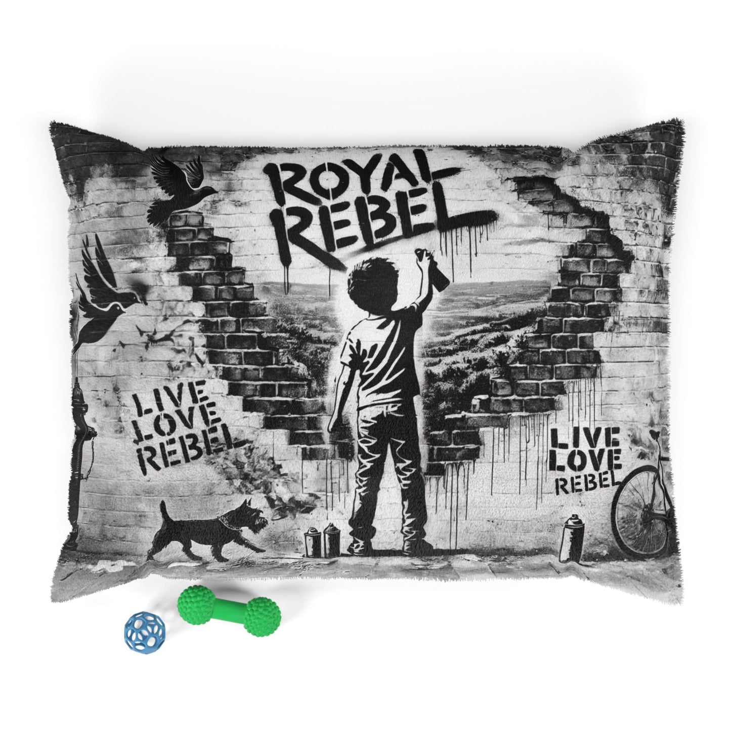 Rebel Street Art Pet Bed — 'Royal Rebel' Graffiti Design