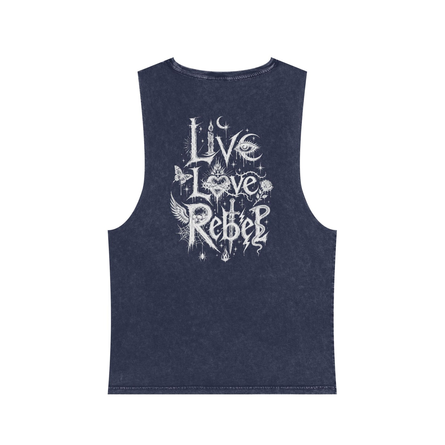 Royal Rebel® Ethereal Sketch Unisex Stonewash Tank - Edgy Unisex Hoodie for Creative Minds