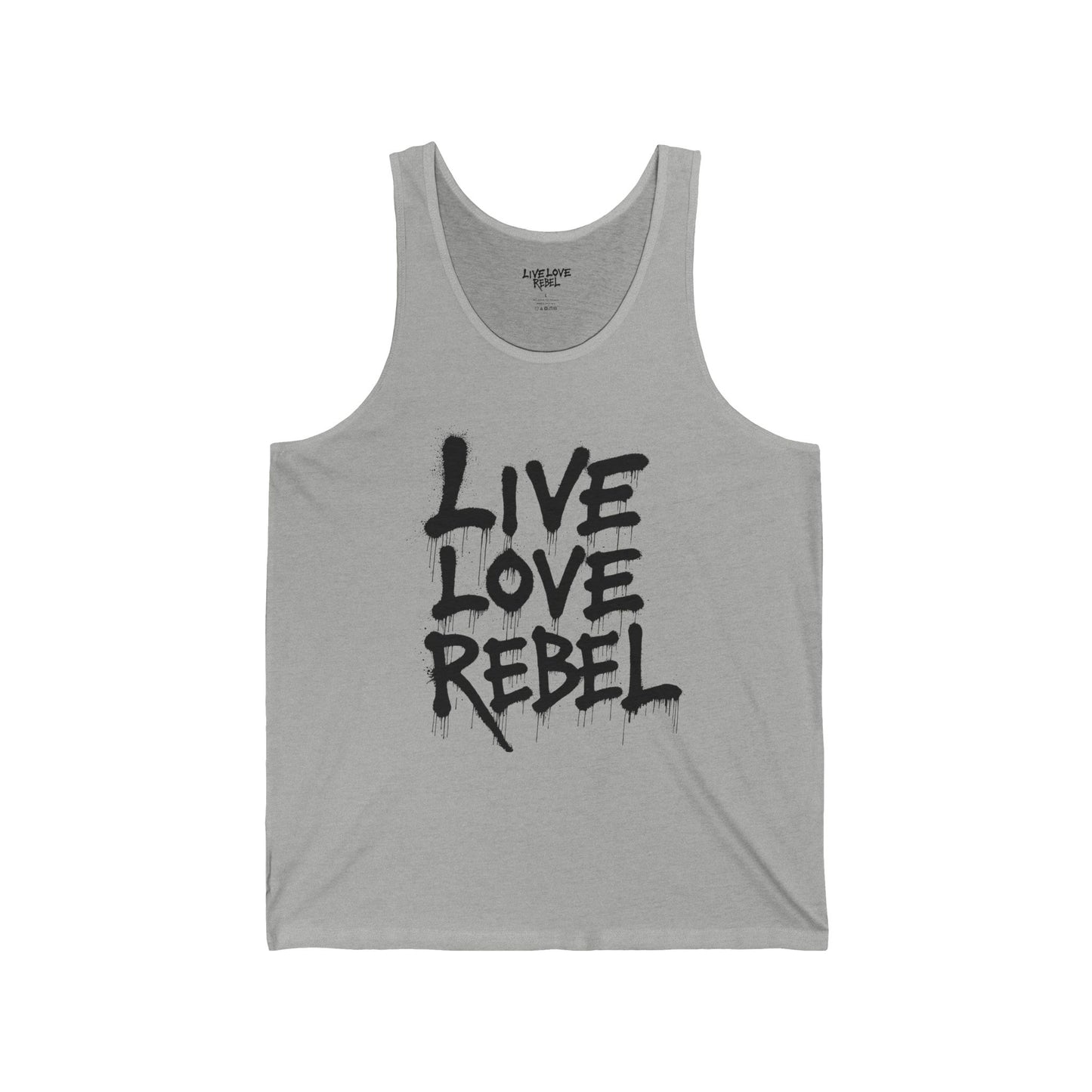 Live Love Rebel Tank Top — Bold Graffiti Graphic Muscle Tee