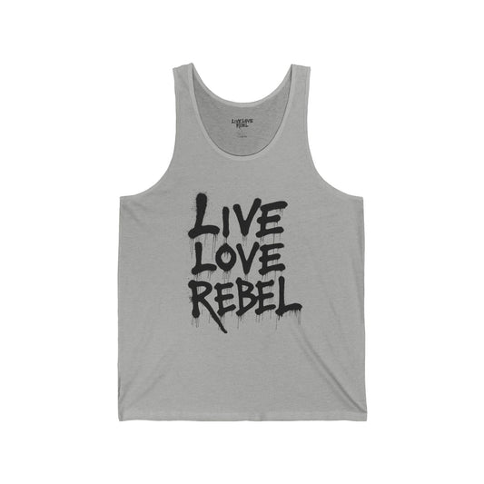 Live Love Rebel Tank Top — Bold Graffiti Graphic Muscle Tee