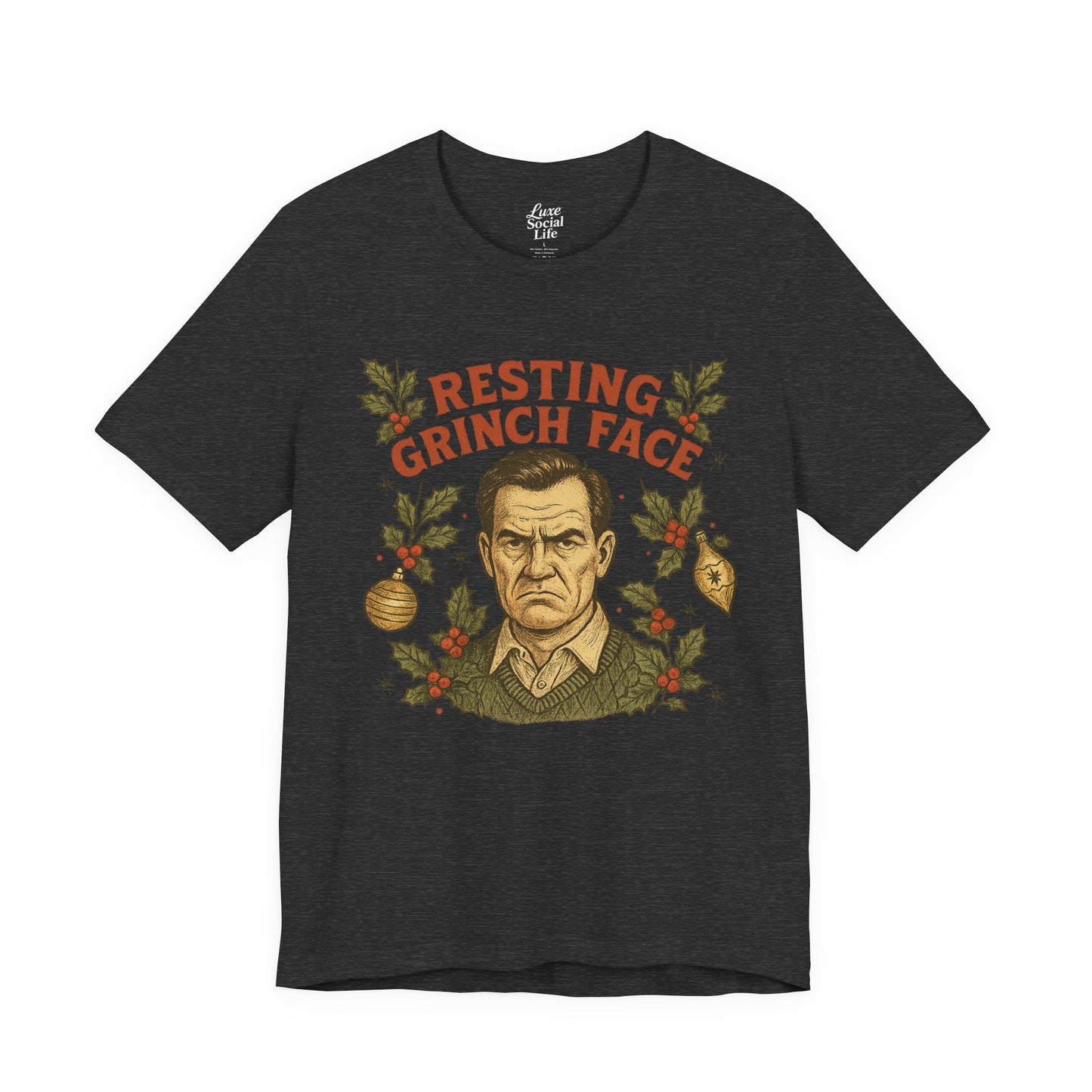 Resting Grinch Face - Holiday Guy - Unisex Jersey Tee