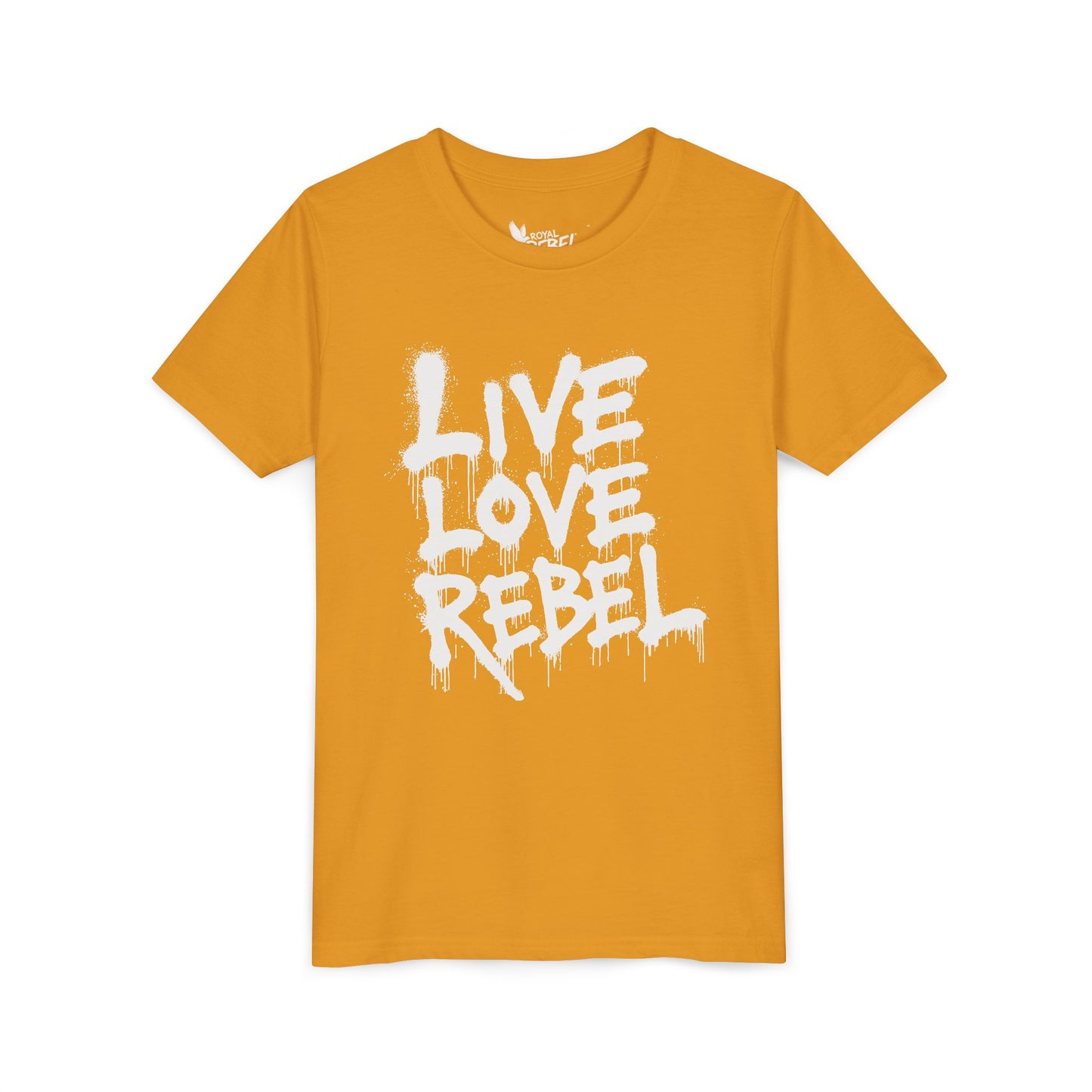 Live Love Rebel Youth Tee — Kids' Graphic Spray Paint Design