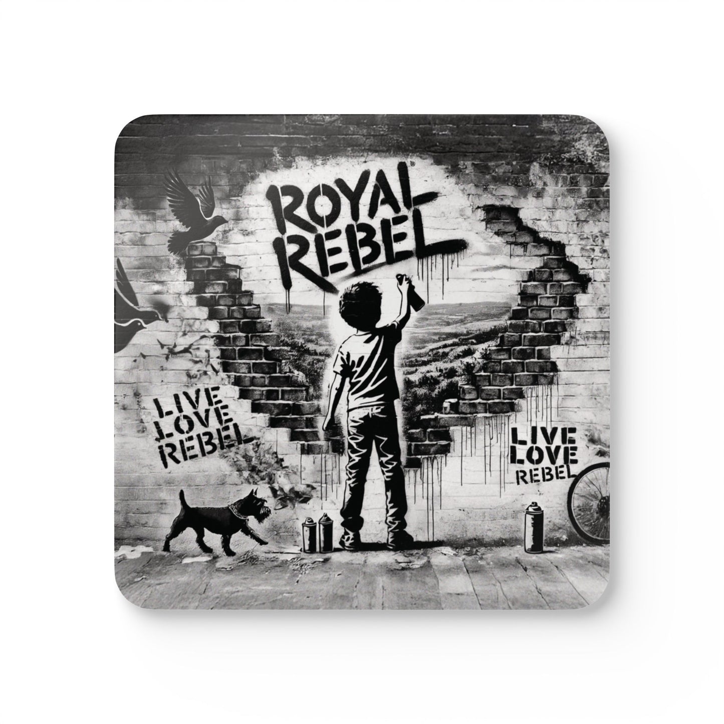 Royal Rebel- 4 Piece Cork Coaster Set