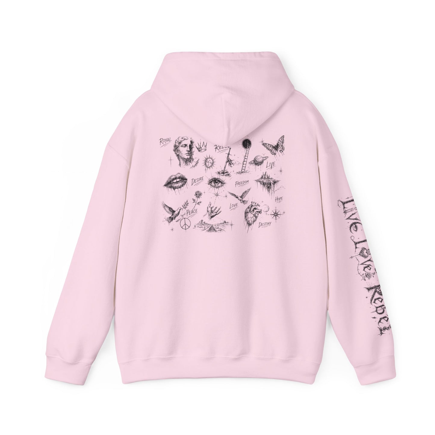 Royal Rebel® Ethereal Sketch Hoodie - Edgy Unisex Hoodie for Creative Minds