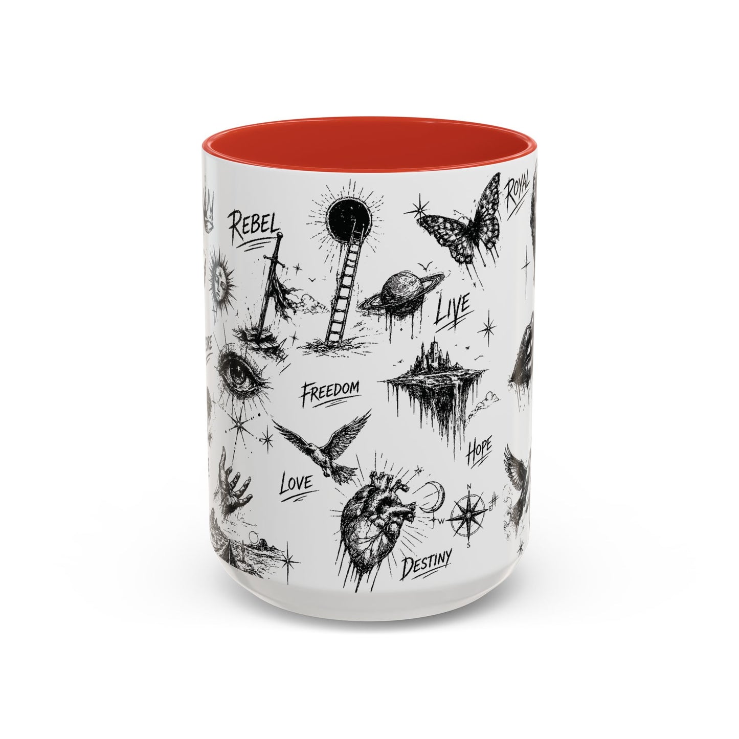 Rebel Sketch Accent Coffee Mug - Bold Statement Drinkware for Coffee Lovers