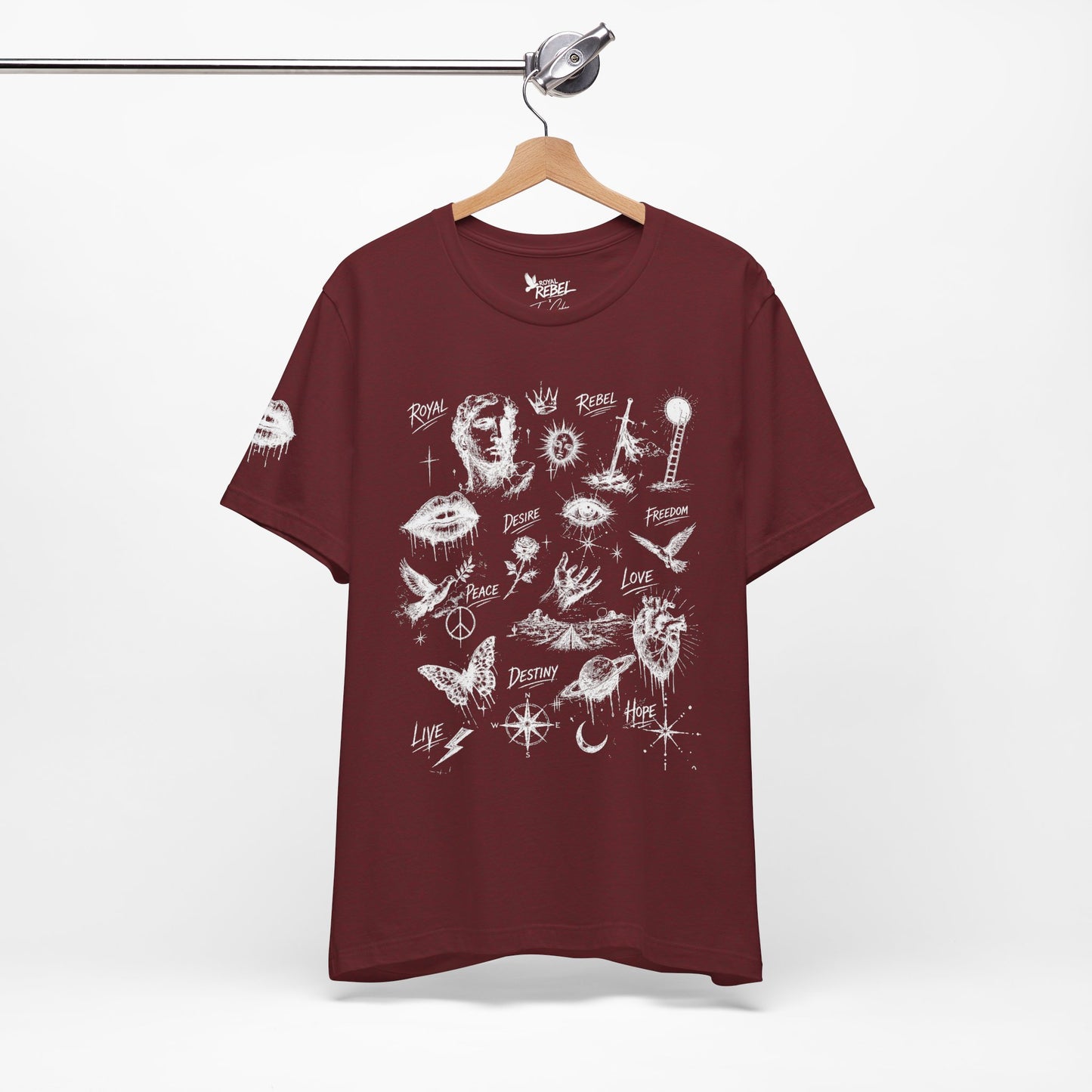 Rebel Sketch Tee - Edgy Unisex Jersey Tee for Rebel Minds
