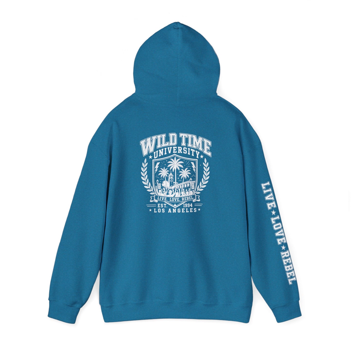 Wild Time™ University Unisex Hoodie - College Inspired Graphic Sweatshirt for the Rebel at Heart