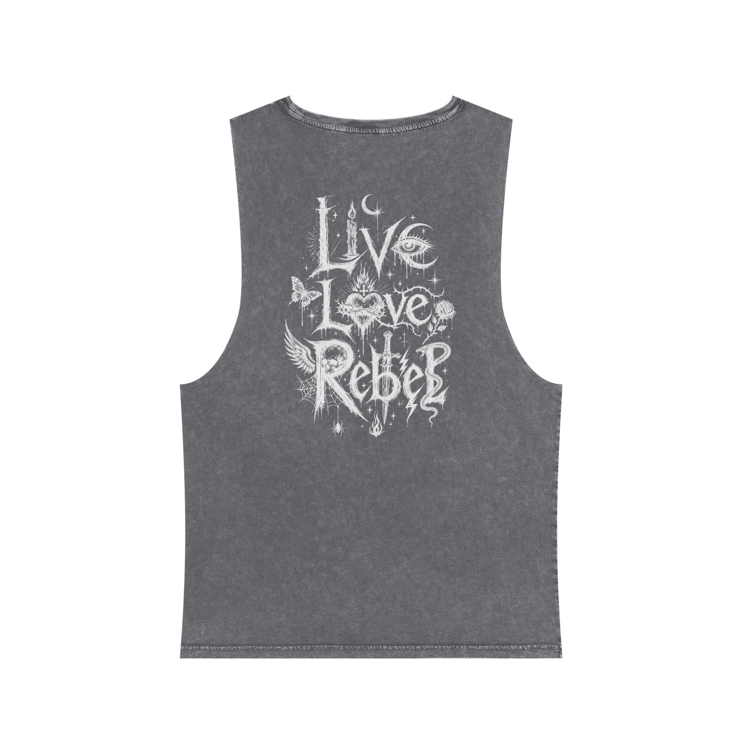 Royal Rebel® Ethereal Sketch Unisex Stonewash Tank - Edgy Unisex Hoodie for Creative Minds