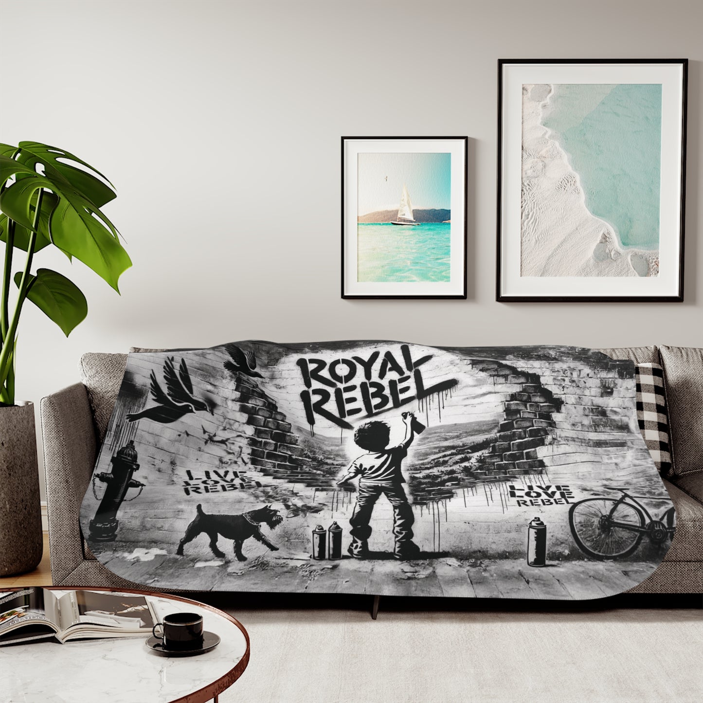 Cozy Graffiti Design Sherpa Blanket