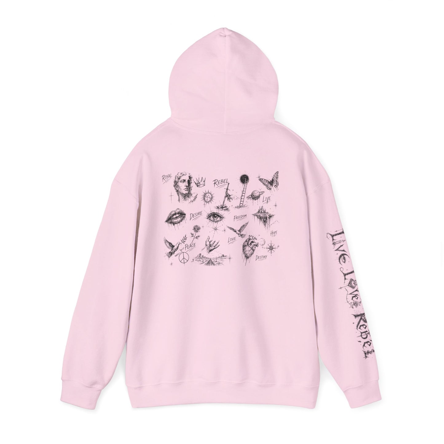 Royal Rebel® Ethereal Sketch Hoodie - Edgy Unisex Hoodie for Creative Minds
