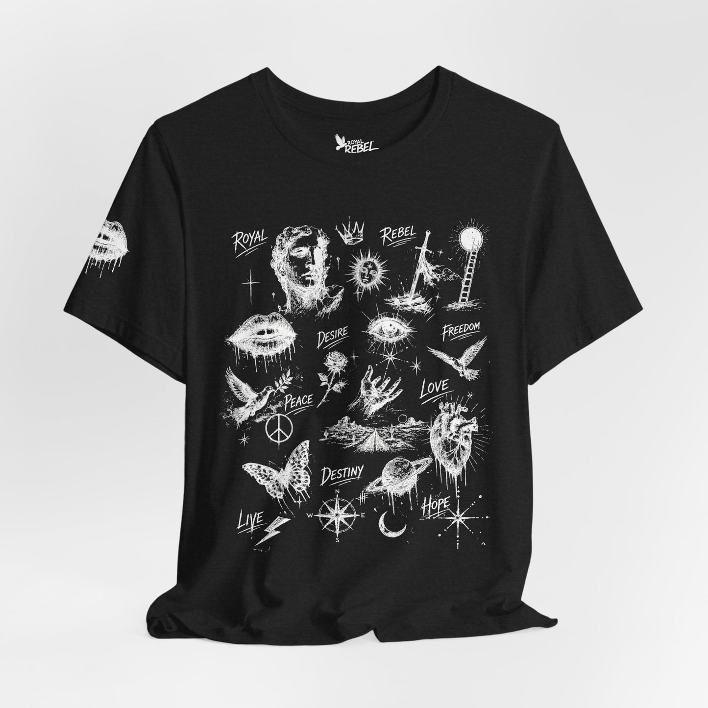 Rebel Sketch Tee - Edgy Unisex Jersey Tee for Rebel Minds
