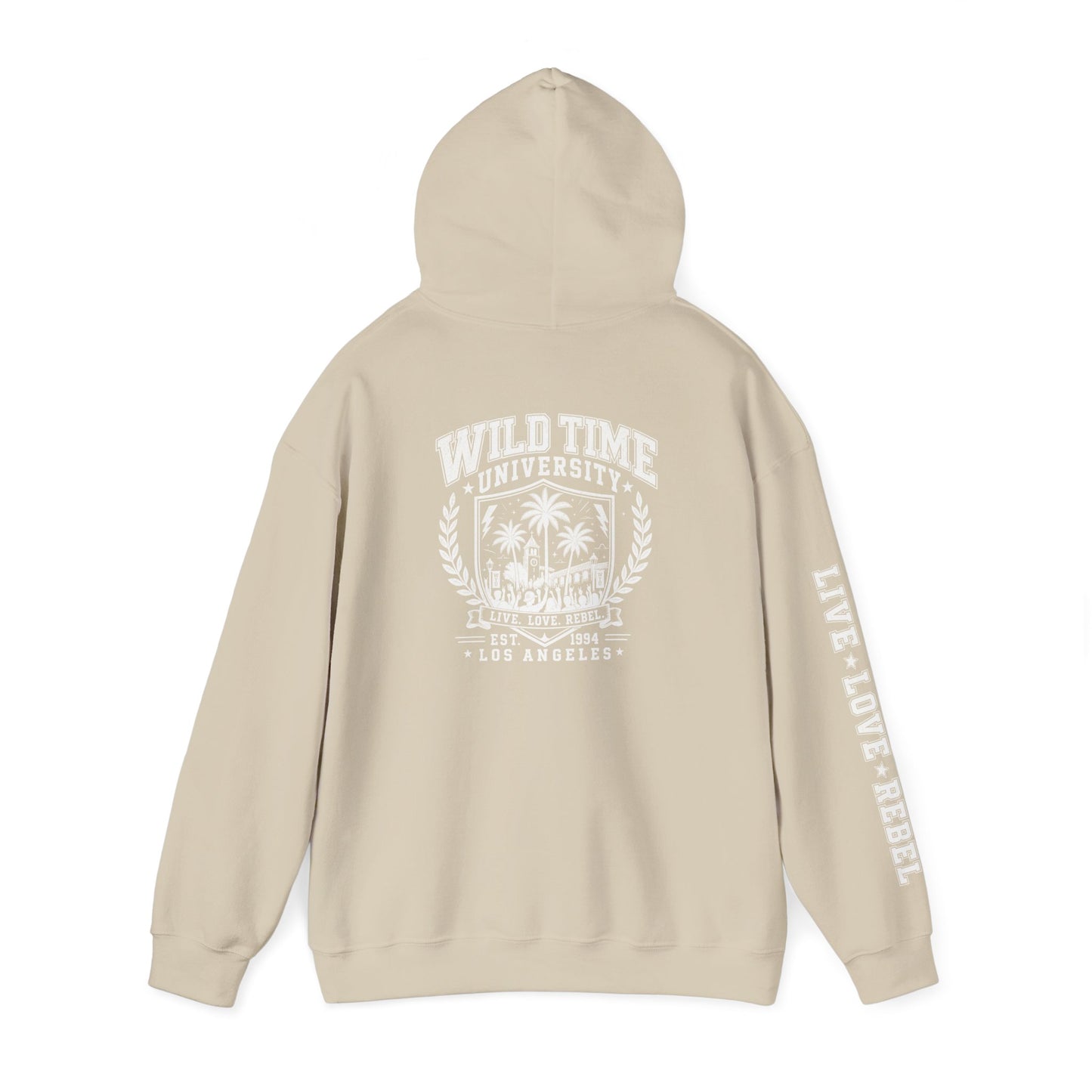 Wild Time™ University Unisex Hoodie - College Inspired Graphic Sweatshirt for the Rebel at Heart