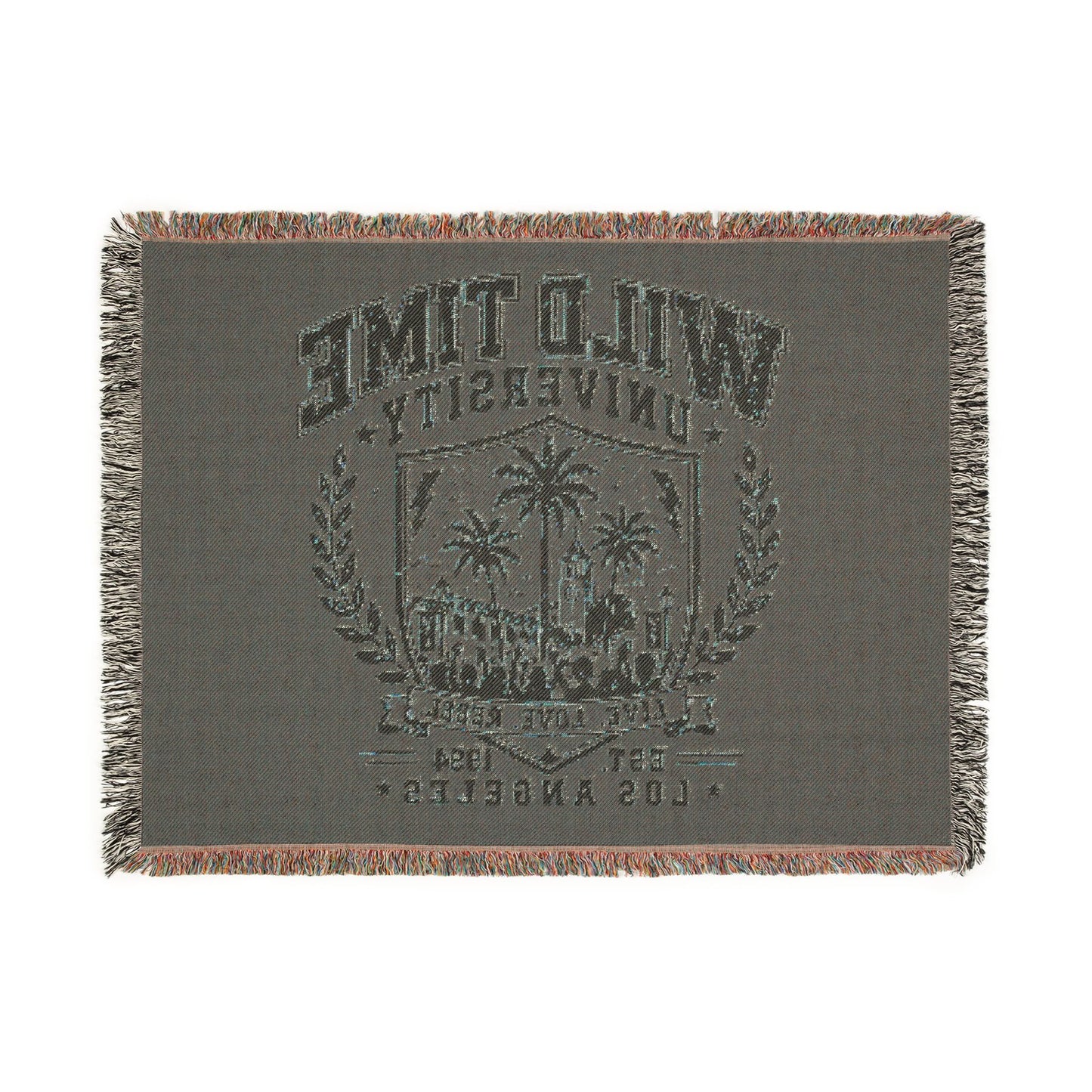 Wild Time™ University" Woven Blanket - Cozy Art for the Bold Soul