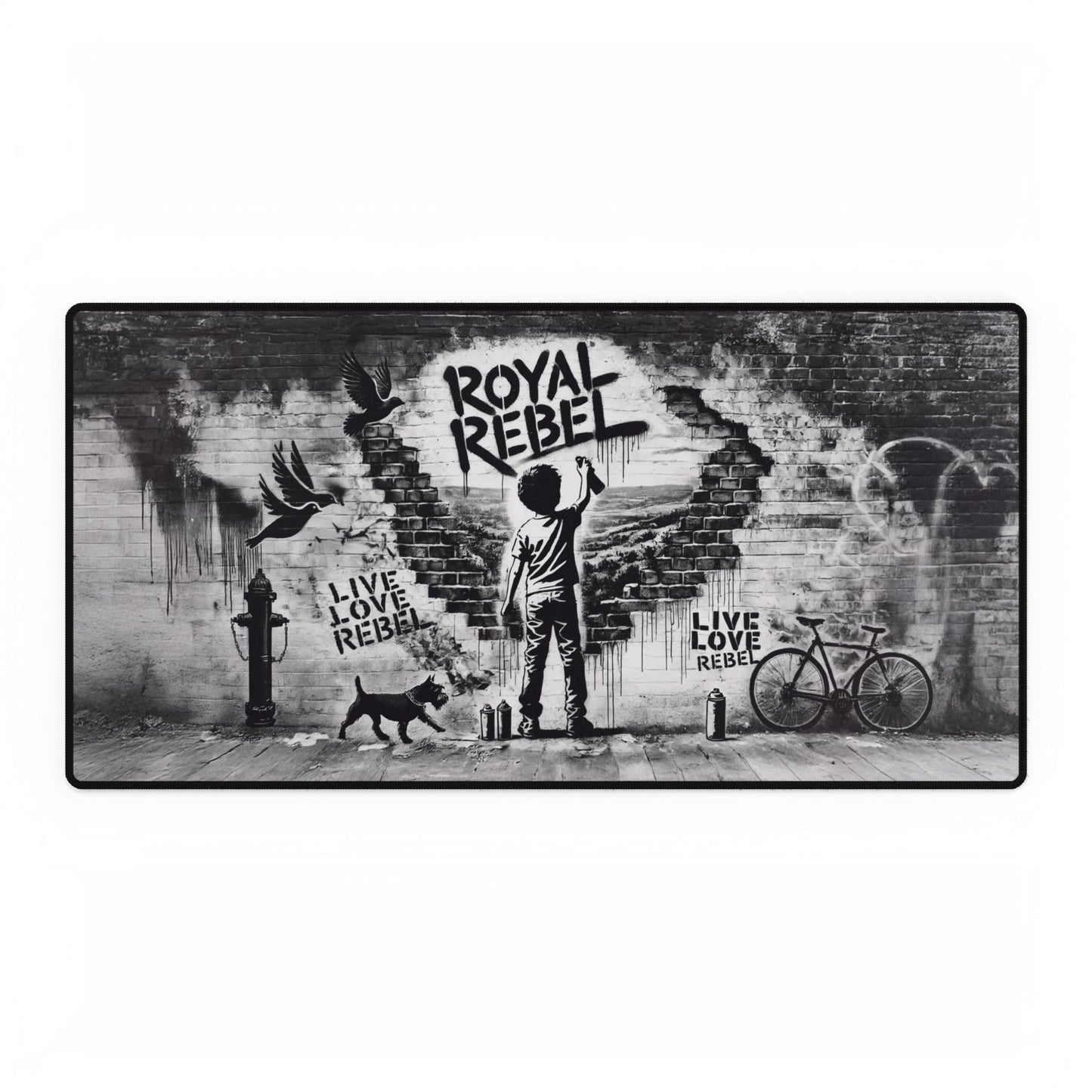Royal Rebel Graffiti Desk Mat For Desks / Kitchen
