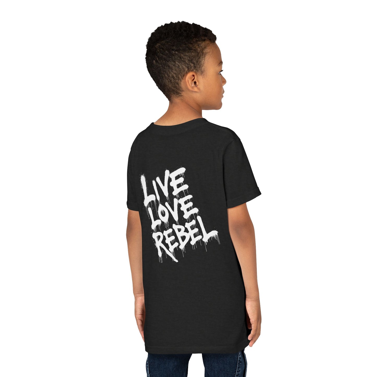 Live Love Rebel Youth Tee — Kids' Graphic Skate Streetwear T-Shirt