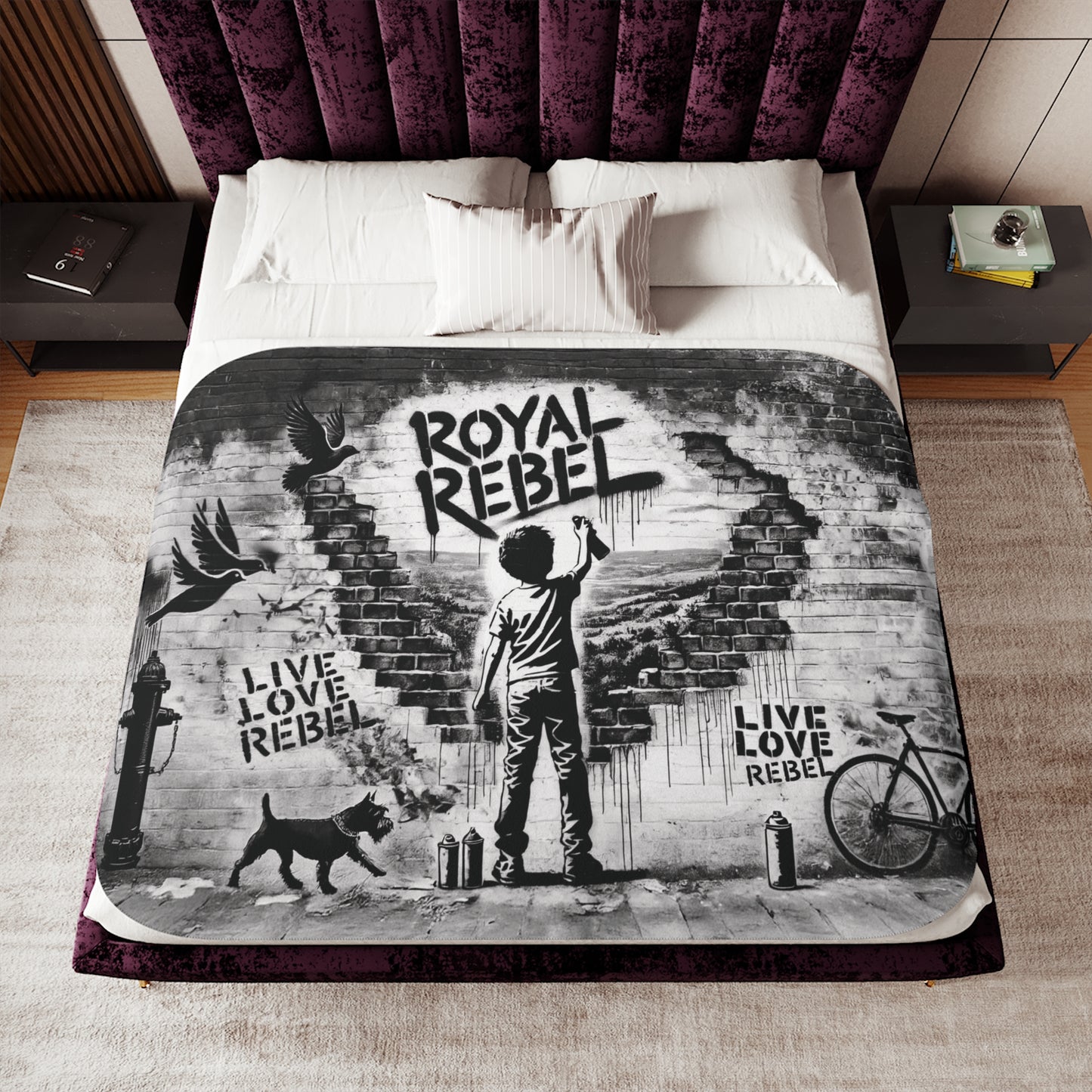 Cozy Graffiti Design Sherpa Blanket