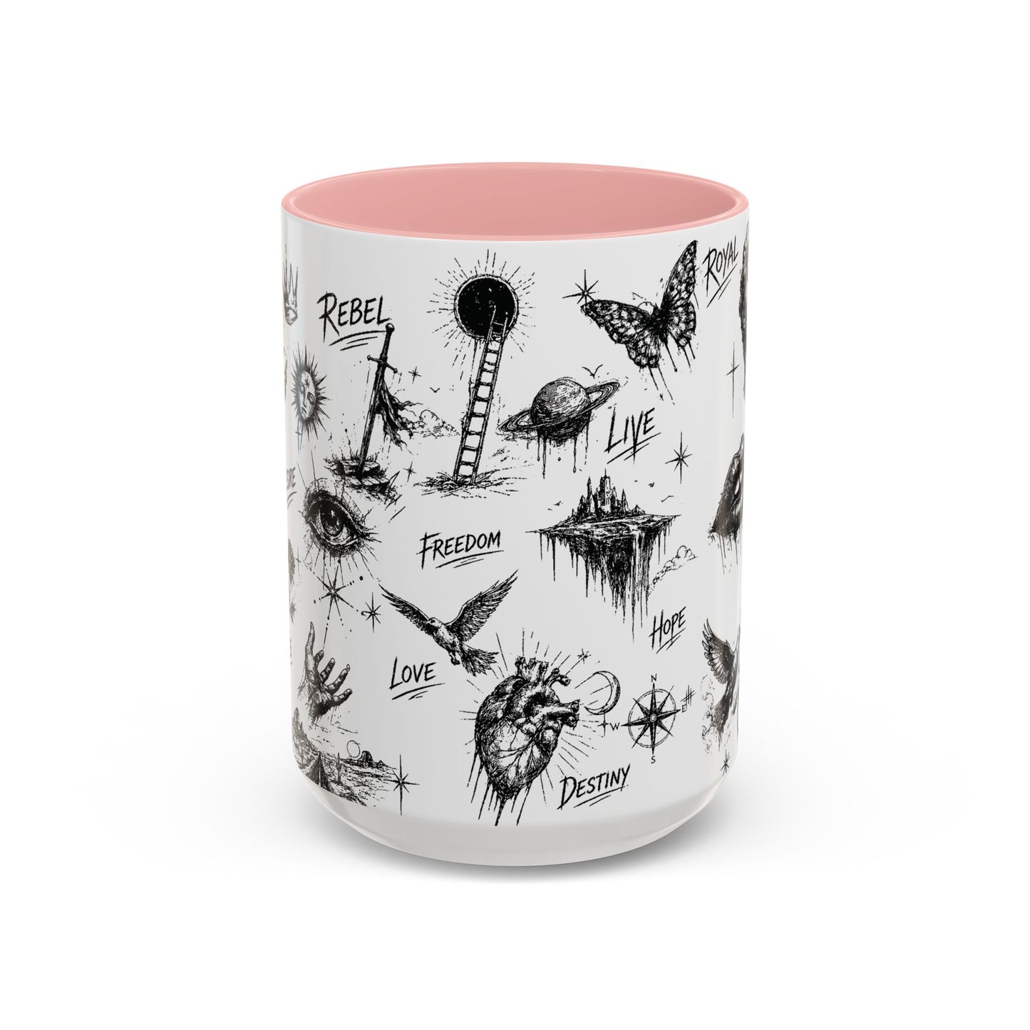 Rebel Sketch Accent Coffee Mug - Bold Statement Drinkware for Coffee Lovers