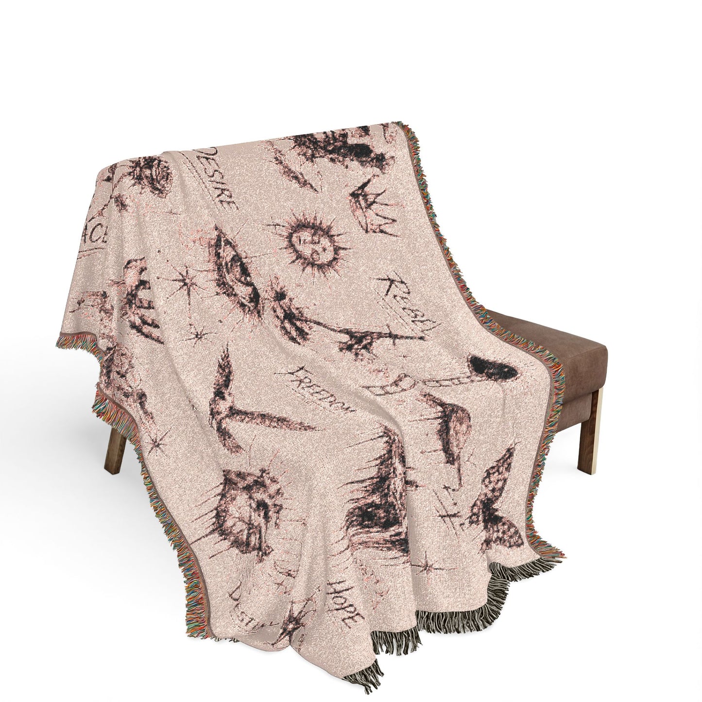 Rebel Sketch Woven Blanket - Cozy Art for the Bold Soul