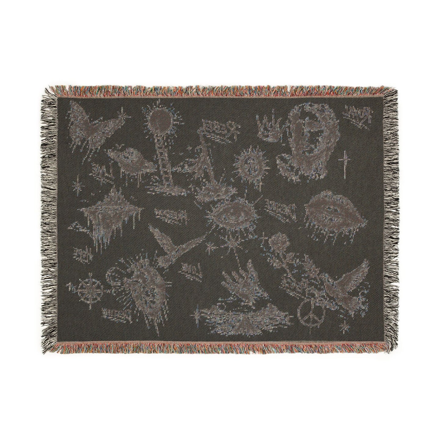 Rebel Sketch Woven Blanket - Cozy Art for the Bold Soul