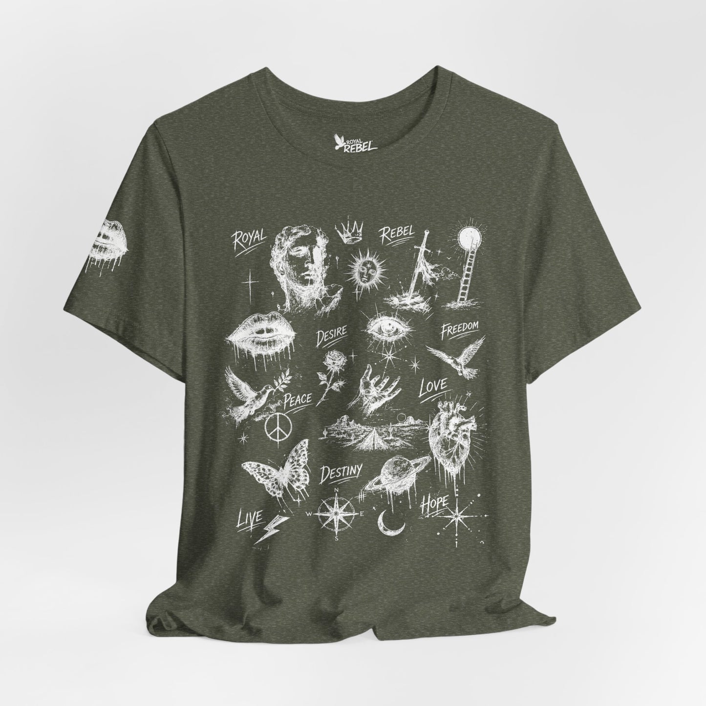 Rebel Sketch Tee - Edgy Unisex Jersey Tee for Rebel Minds