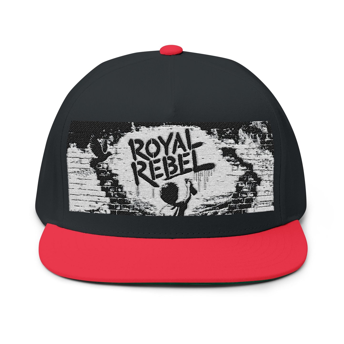 Royal Rebel® Embroidered Flat Bill Cap - Graffiti Wall