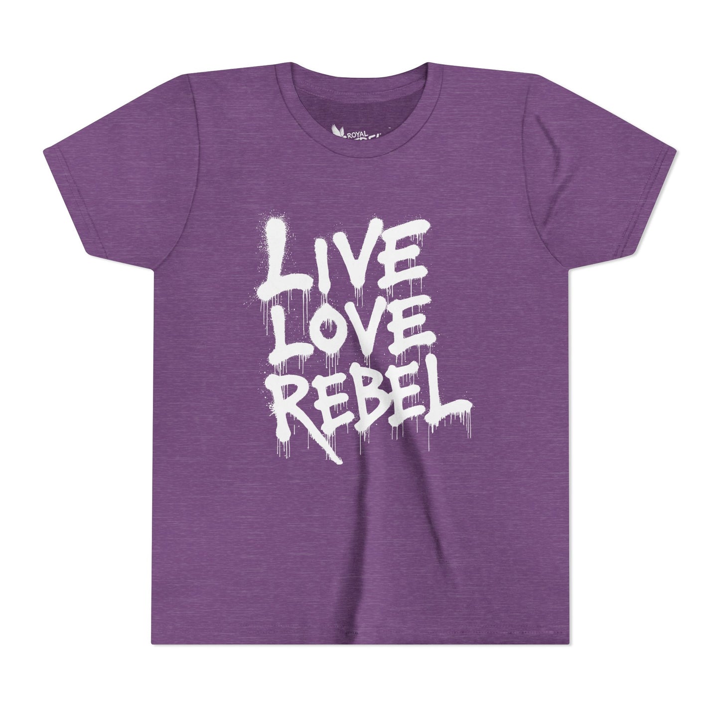 Live Love Rebel Youth Tee — Kids' Graphic Spray Paint Design
