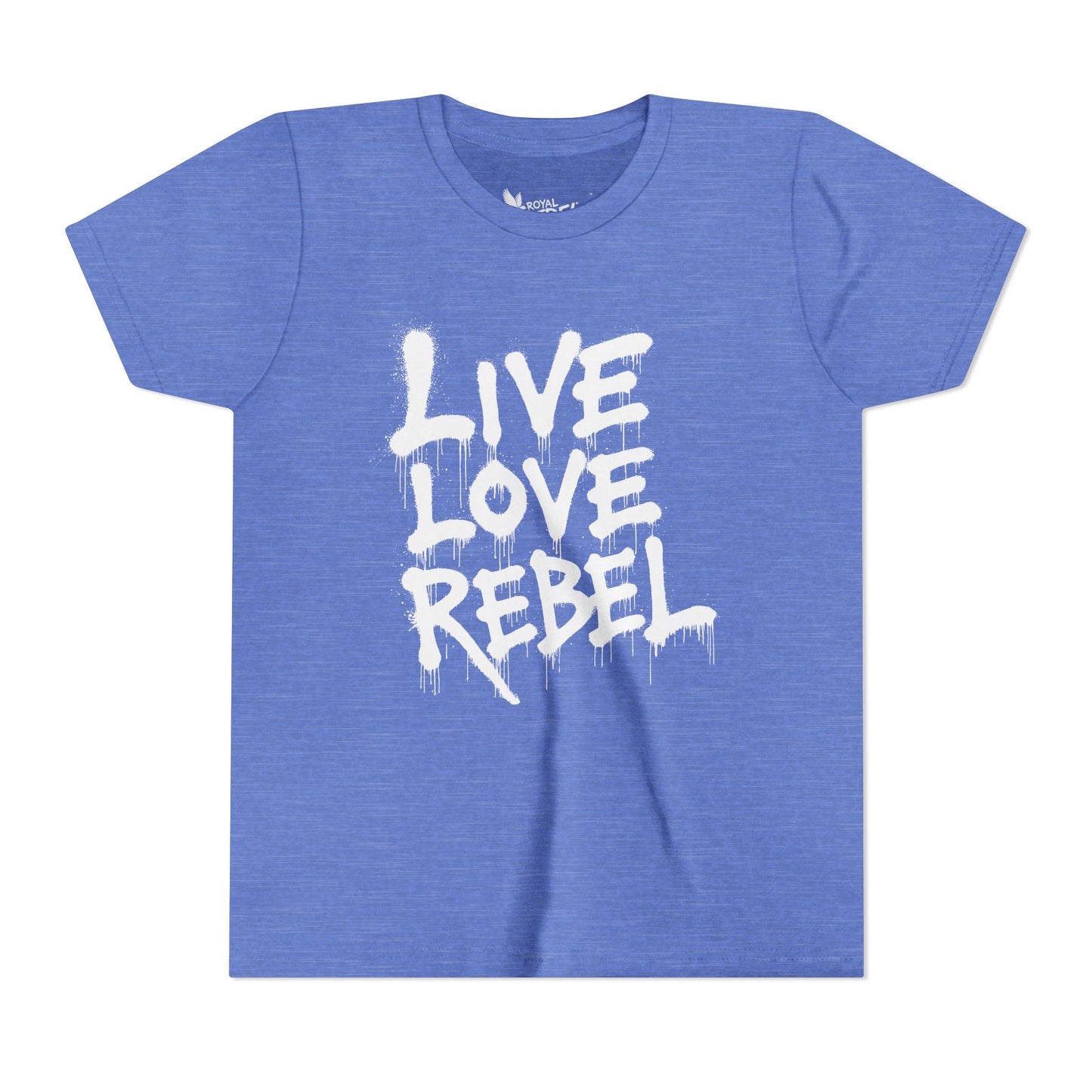 Live Love Rebel Youth Tee — Kids' Graphic Spray Paint Design