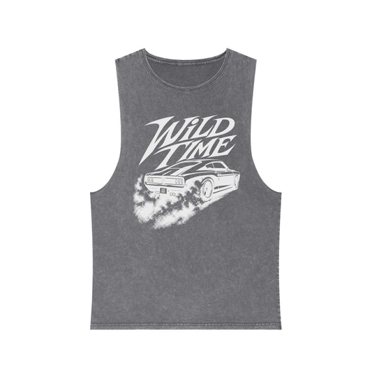 Wild Time™ Muscle Car - Unisex Stonewash Tank