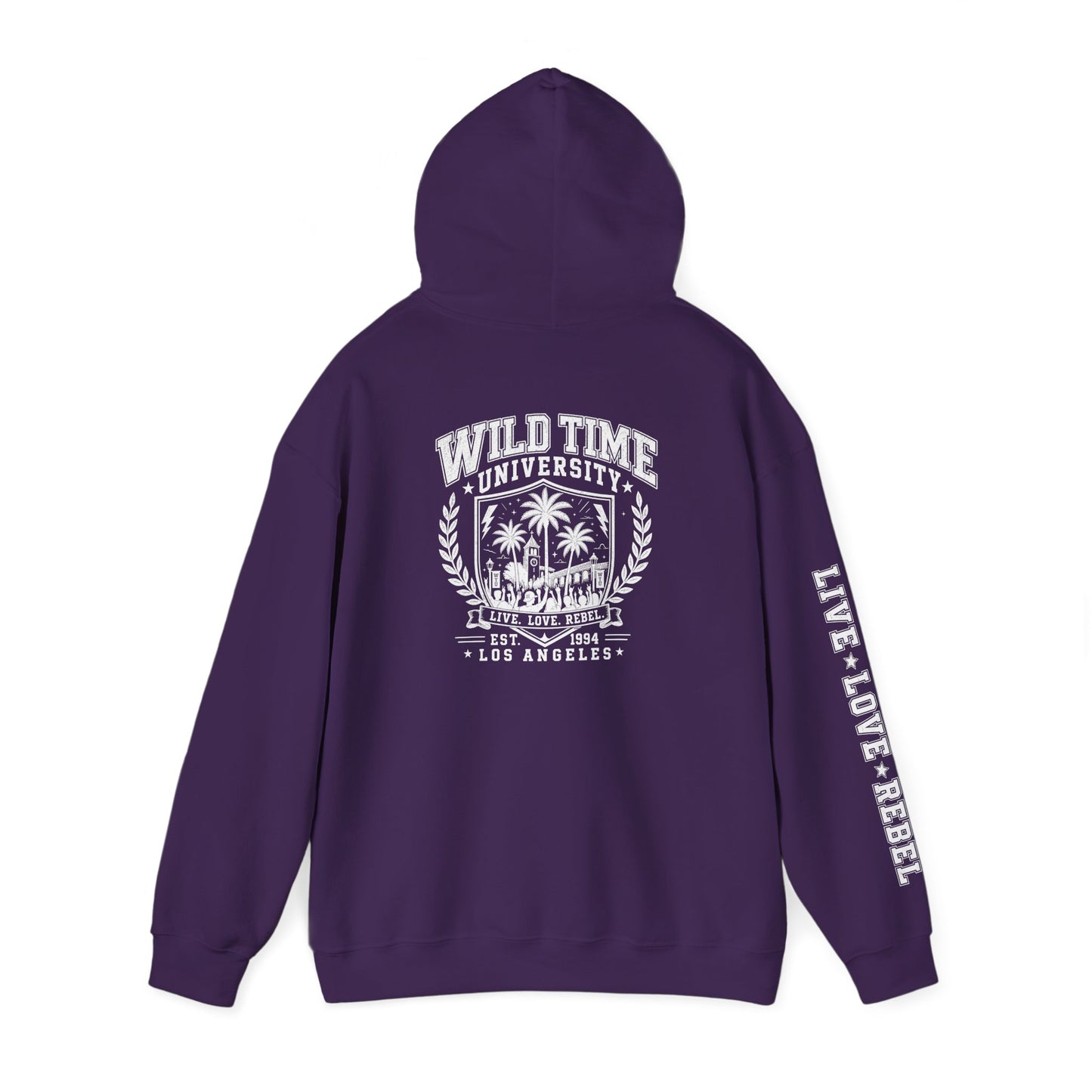 Wild Time™ University Unisex Hoodie - College Inspired Graphic Sweatshirt for the Rebel at Heart