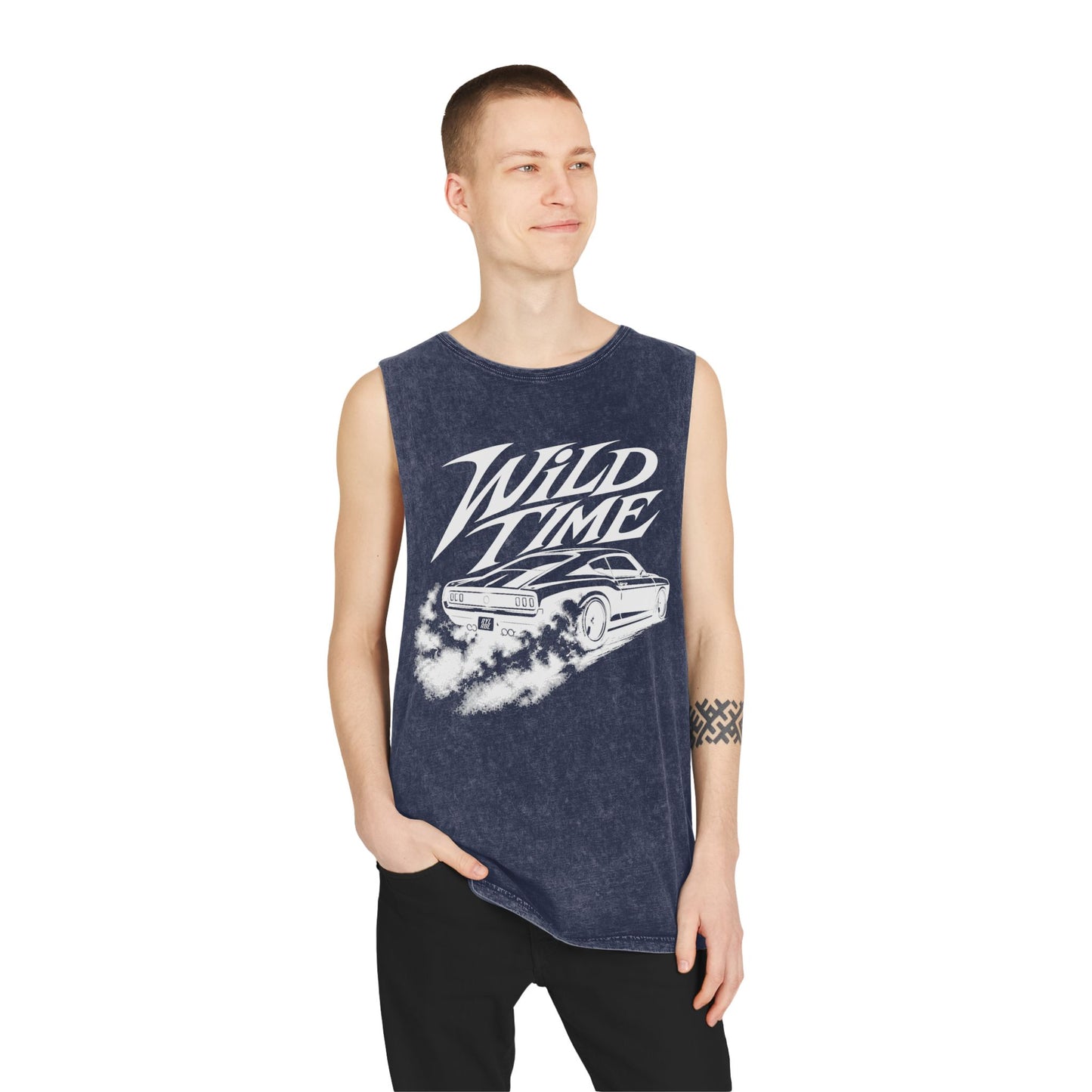 Wild Time™ Muscle Car - Unisex Stonewash Tank